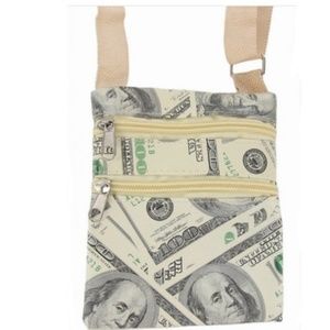 100 Dollar Bill Print Crossbody Bag